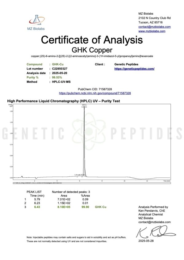 GHK-Cu Copper Peptide Vial - Image 2