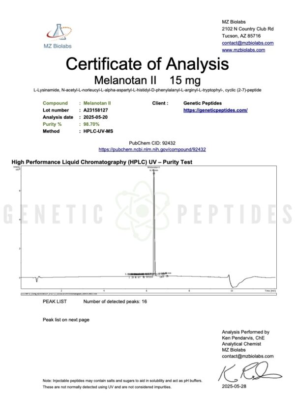 Melanotan 2 (MT2) Vial - Image 2