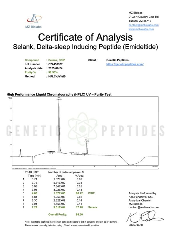 Sleep & Serenity (Selank Acetate + DSIP) Blend -  4.5 mg / 7.5mg - Image 2