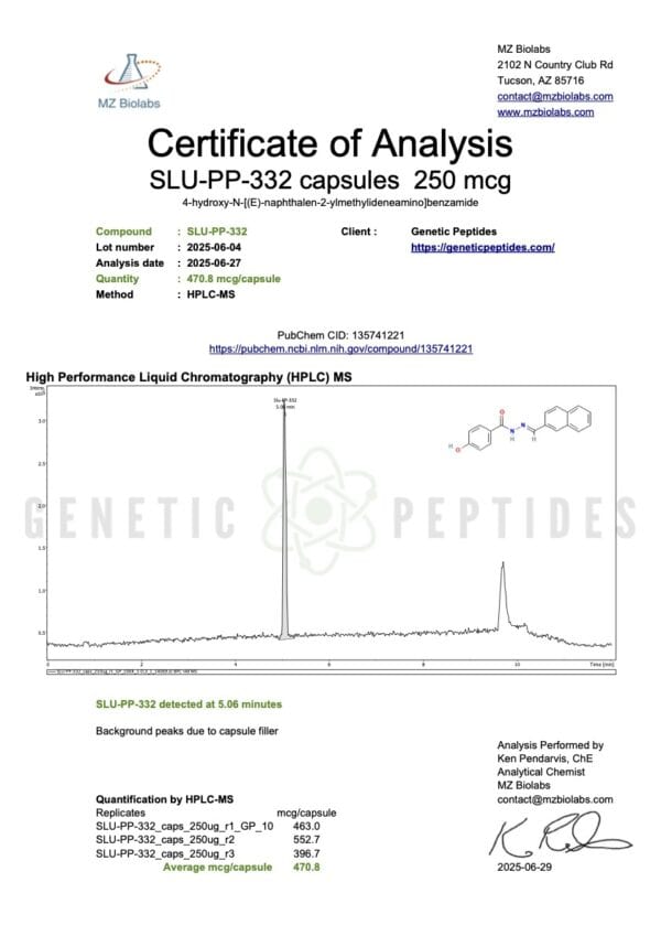 SLU-PP-332 Enteric Coated Capsules - 60 CAP - Image 2