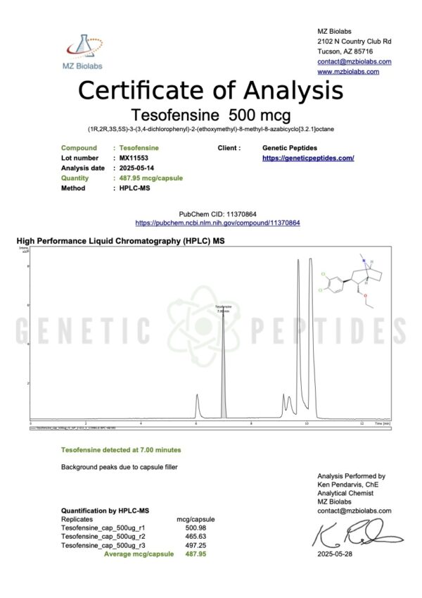 Tesofensine Capsules 500mcg / Cap - Image 2