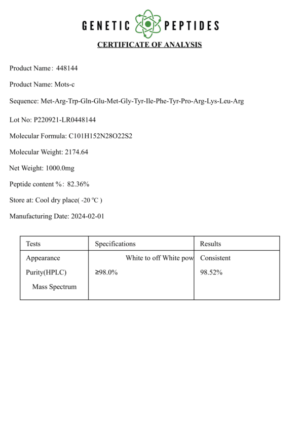 MOTS-c Vial 10MG