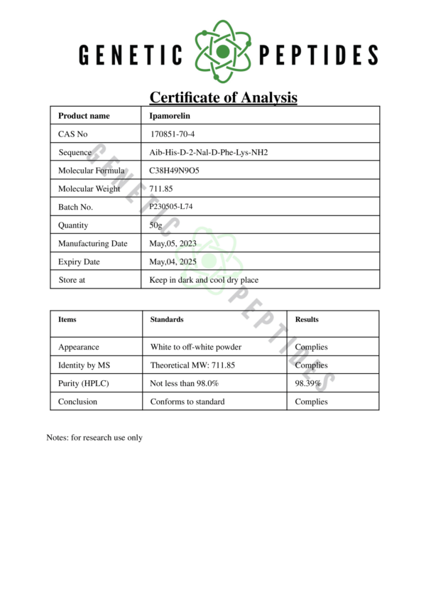 Ipamorelin Research Peptide (Vial)