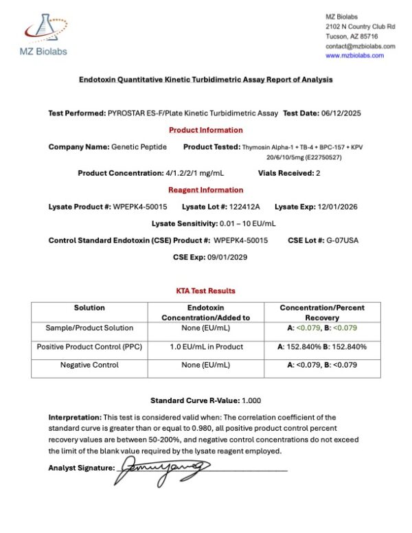 Immune Research (TA-1 / TB-4 / BPC / KPV ) - 20/6/10/5mg Blend Vial - Image 2